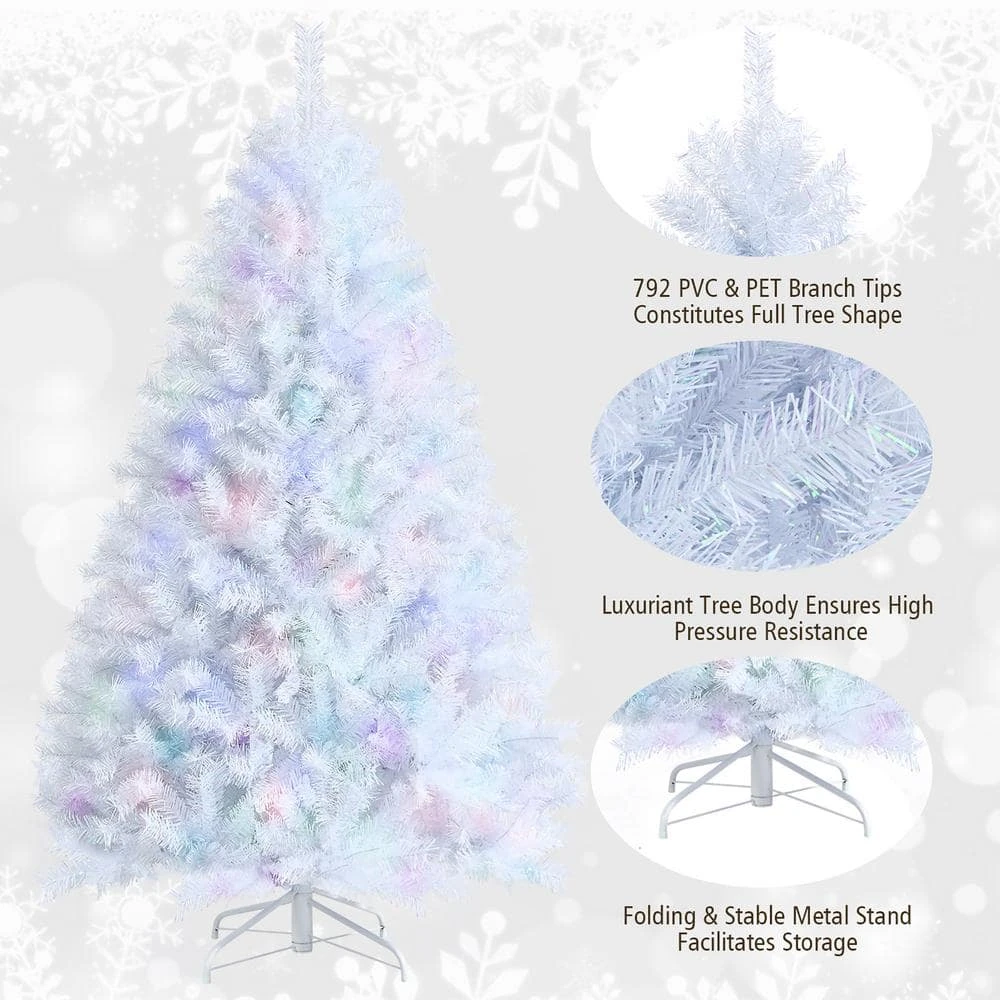 6 Ft. White Iridescent Tinsel Artificial Christmas Tree With 792 Branch Tips 7 6 Ft. White Iridescent Tinsel Artificial Christmas Tree With 792 Branch Tips - Image 7