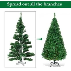 8 Ft. Artificial PVC Christmas Tree With Stand Green -Northlight Shop costway unlit christmas trees ghm0757 1f 1000