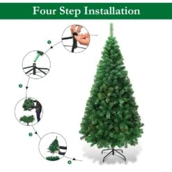 8 Ft. Artificial PVC Christmas Tree With Stand Green -Northlight Shop costway unlit christmas trees ghm0757 44 1000