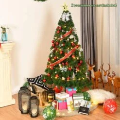 8 Ft. Artificial PVC Christmas Tree With Stand Green -Northlight Shop costway unlit christmas trees ghm0757 76 1000