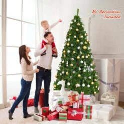 7.5 Ft. PVC Artificial Unlit Christmas Tree 1346 Tips Premium Hinged With Metal Leg -Northlight Shop costway unlit christmas trees ms2j 12j 1 4f 1000