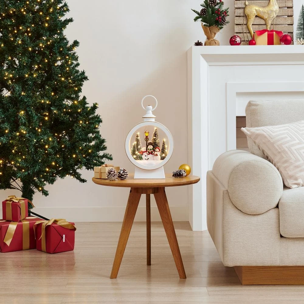 Tabletop White Christmas Holiday Winter Snowman Scene Diorama Lighted Lantern Decoration - Oval 10 Tabletop White Christmas Holiday Winter Snowman Scene Diorama Lighted Lantern Decoration - Oval - Image 10