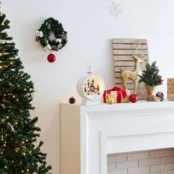 Tabletop White Christmas Holiday Winter Snowman Scene Diorama Lighted Lantern Decoration - Oval 16 Tabletop White Christmas Holiday Winter Snowman Scene Diorama Lighted Lantern Decoration - Oval -Northlight Shop danya b christmas centerpieces uw1176 44 1000