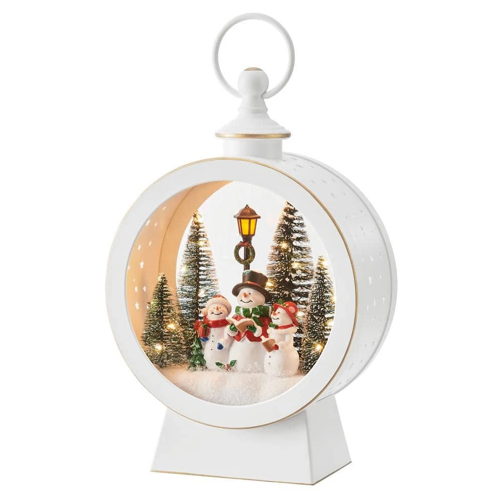 Tabletop White Christmas Holiday Winter Snowman Scene Diorama Lighted Lantern Decoration - Oval 8 Tabletop White Christmas Holiday Winter Snowman Scene Diorama Lighted Lantern Decoration - Oval - Image 8