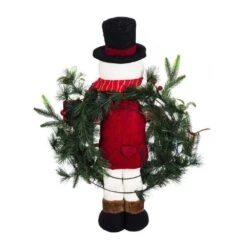 Evergreen 18 In. Noel Santa And Snowman Standing Plush LED Decor -Northlight Shop evergreen christmas centerpieces 8led203 4f 1000