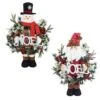 Evergreen 18 In. Noel Santa And Snowman Standing Plush LED Decor