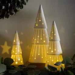 12 In. LED Ceramic Christmas Tree Table Decor Set 9 12 In. LED Ceramic Christmas Tree Table Decor Set -Northlight Shop evergreen enterprises christmas centerpieces 8tal249 31 1000