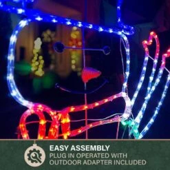5-Ft. Prelit LED Christmas Snowman With Waving Arm Movement, Colorful Light Up Decoration -Northlight Shop fraser hill farm christmas novelty lights ffchled060 sn2 mlt 1d 1000