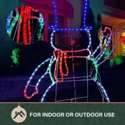5-Ft. Prelit LED Christmas Snowman With Waving Arm Movement, Colorful Light Up Decoration -Northlight Shop fraser hill farm christmas novelty lights ffchled060 sn2 mlt 77 1000