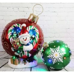1.5 Ft. 24-Light LED Jeweled Ball Ornament With Snowflake Design -Northlight Shop fraser hill farm christmas novelty lights ffrs018 orn1 gn 31 1000