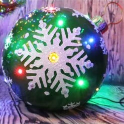 1.5 Ft. 24-Light LED Jeweled Ball Ornament With Snowflake Design -Northlight Shop fraser hill farm christmas novelty lights ffrs018 orn1 gn 4f 1000