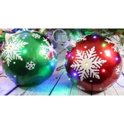 1.5 Ft. 24-Light LED Jeweled Ball Ornament With Snowflake Design -Northlight Shop fraser hill farm christmas novelty lights ffrs018 orn1 gn c3 1000