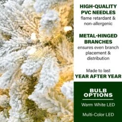 7.5 Ft. Flocked Half Artificial Christmas Tree With Lights -Northlight Shop fraser hill farm pre lit christmas trees ffhta075 6sn 1d 1000