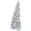 7.5 Ft. Flocked Half Artificial Christmas Tree With Lights