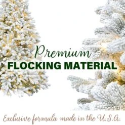 7.5 Ft. Flocked Half Artificial Christmas Tree With Lights -Northlight Shop fraser hill farm pre lit christmas trees ffhta075 6sn 66 1000