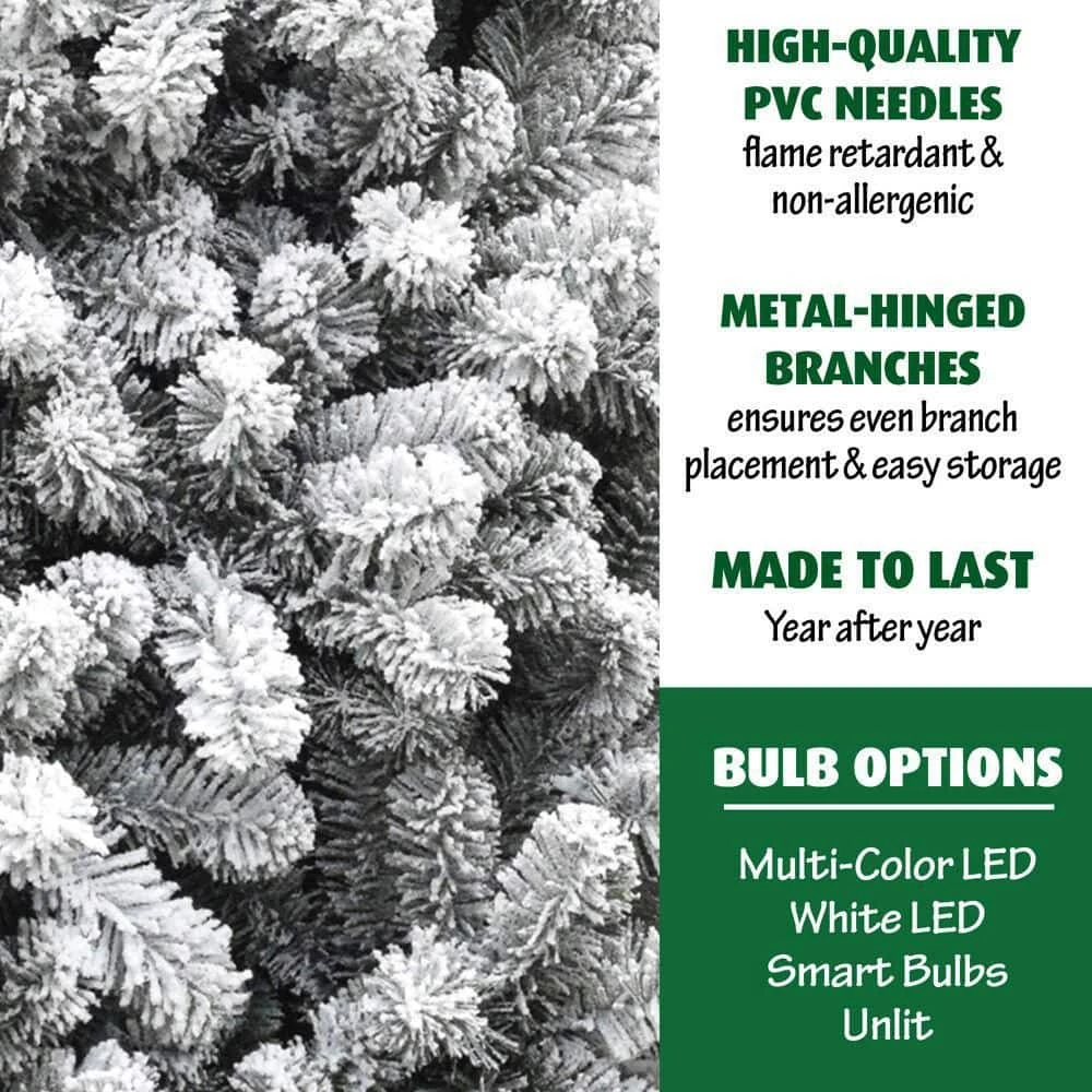 6.5-ft. Snow Flocked Alaskan Pine Artificial Christmas Tree, No Lights 3 6.5-ft. Snow Flocked Alaskan Pine Artificial Christmas Tree, No Lights - Image 3