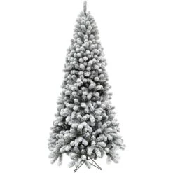 6.5-ft. Snow Flocked Alaskan Pine Artificial Christmas Tree, No Lights