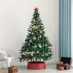 Red Plastic Large Rattan Christmas Tree Skirt -Northlight Shop gardenised christmas tree skirts qi003957 rd 4f 1000