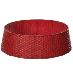 Red Plastic Large Rattan Christmas Tree Skirt -Northlight Shop gardenised christmas tree skirts qi003957 rd c3 1000