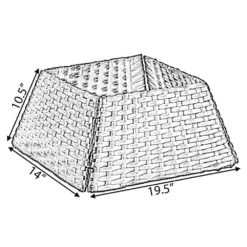 Grey Plastic, Rattan Foldable Christmas Tree Skirt Collar Basket, Ring Base Stand Cover -Northlight Shop gardenised christmas tree skirts qi004155 gy fa 1000