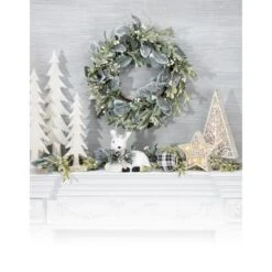 16 In. H B/O Lighted Metal And Laser Cut Wood Tree -Northlight Shop gerson international christmas tabletop trees 2493740ec 1f 1000