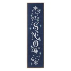 47.2 In. Battery Operated Lighted Wood Let It Snow Porch Sign With Easel