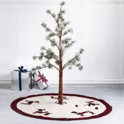 48 In. D Fabric Christmas Tree Skirt - Dachshund -Northlight Shop glitzhome christmas tree skirts 1103203333 31 1000
