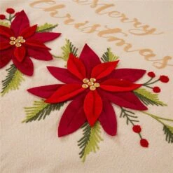 48 In. D Fabric Christmas Tree Skirt In Poinsettia 10 48 In. D Fabric Christmas Tree Skirt In Poinsettia -Northlight Shop glitzhome christmas tree skirts 1113202457 4f 1000