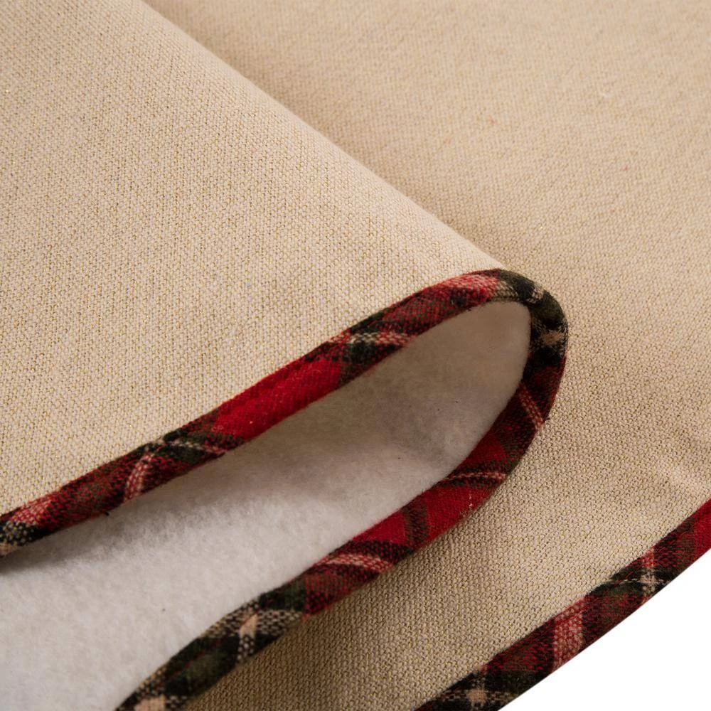 48 In. D Fabric Christmas Tree Skirt In Poinsettia 7 48 In. D Fabric Christmas Tree Skirt In Poinsettia - Image 7