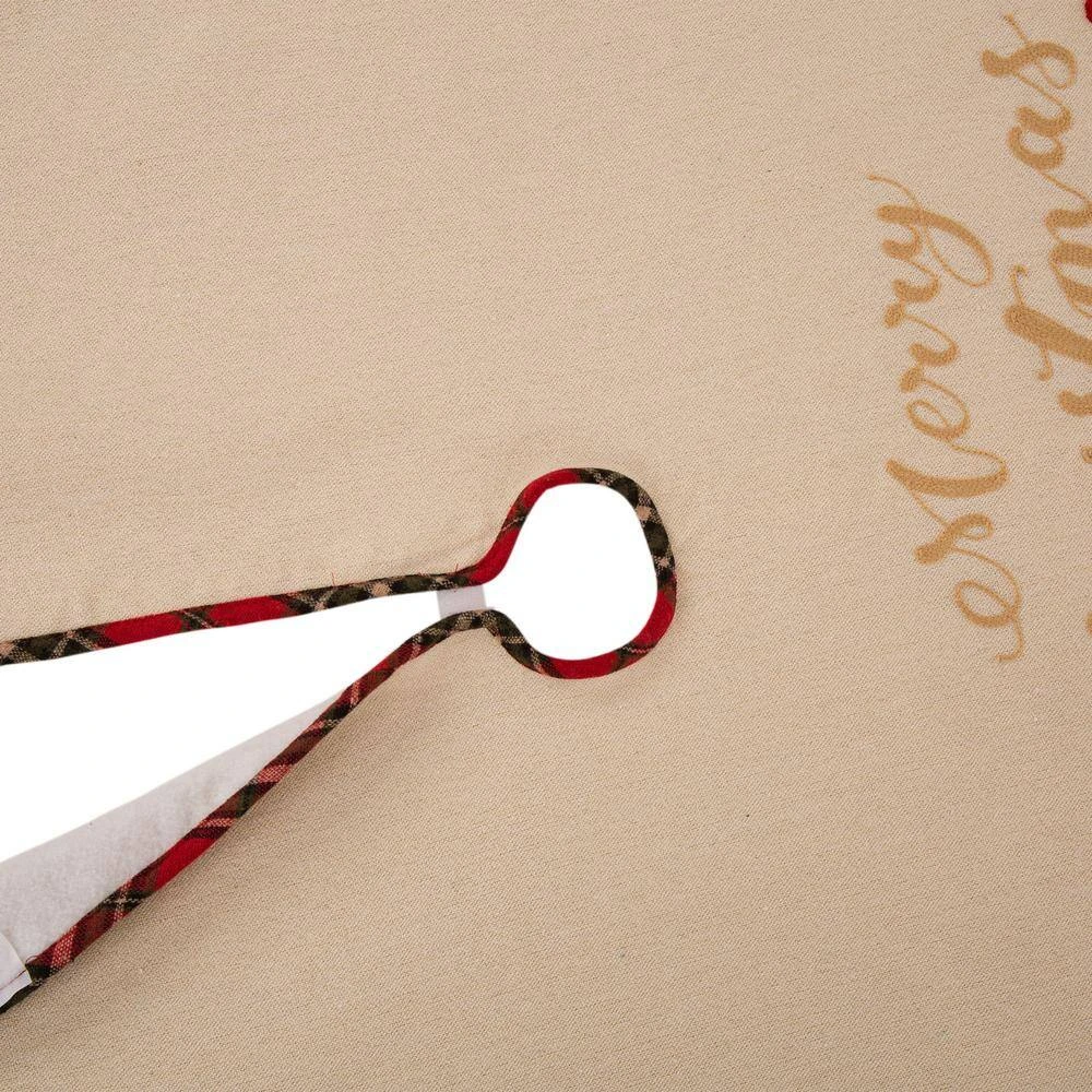 48 In. D Fabric Christmas Tree Skirt In Poinsettia 2 48 In. D Fabric Christmas Tree Skirt In Poinsettia - Image 2