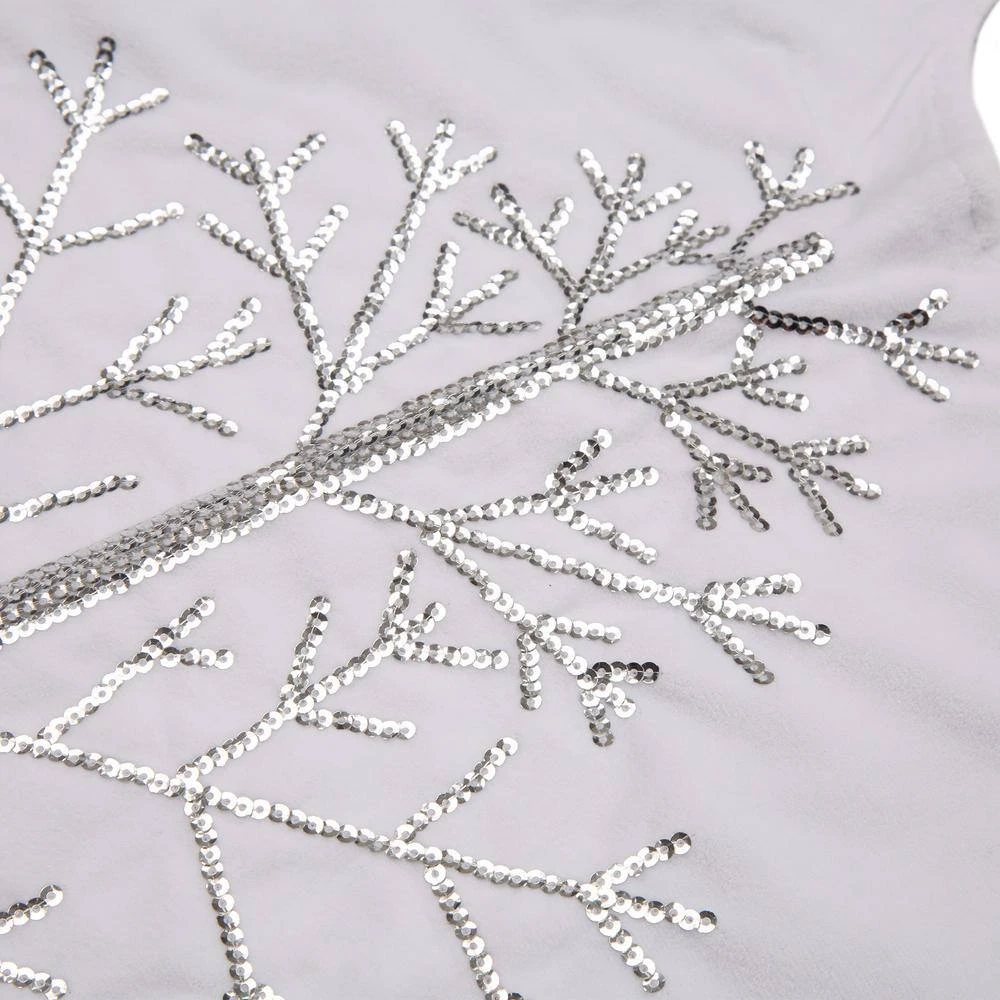 48 In. D White Fleece Christmas Tree Skirt 2 48 In. D White Fleece Christmas Tree Skirt - Image 2