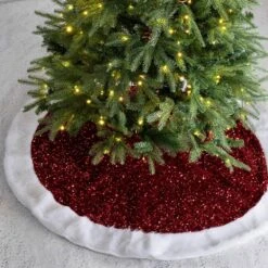 48 In. D Red Sequin Christmas Tree Skirt -Northlight Shop glitzhome christmas tree skirts 2004700079 31 1000