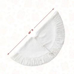 48 In. D Deluxe White Velvet Ruffled Christmas Tree Skirt -Northlight Shop glitzhome christmas tree skirts 2020100002 44 1000
