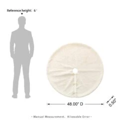 48 In. D White Reversible Faux Rabbit Fur/Korean Fleece Christmas Tree Skirt -Northlight Shop glitzhome christmas tree skirts 2020100007 4f 1000