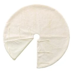 48 In. D White Reversible Faux Rabbit Fur/Korean Fleece Christmas Tree Skirt -Northlight Shop glitzhome christmas tree skirts 2020100007 c3 1000