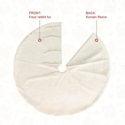 60 In. D Oversized White Reversible Faux Rabbit Fur/Korean Fleece Christmas Tree Skirt -Northlight Shop glitzhome christmas tree skirts 2020100009 44 1000