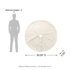 60 In. D Oversized White Reversible Faux Rabbit Fur/Korean Fleece Christmas Tree Skirt -Northlight Shop glitzhome christmas tree skirts 2020100009 4f 1000