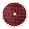 48 In. D Red And Black Plaid Reversible Sherpa/Flannel Christmas Tree Skirt
