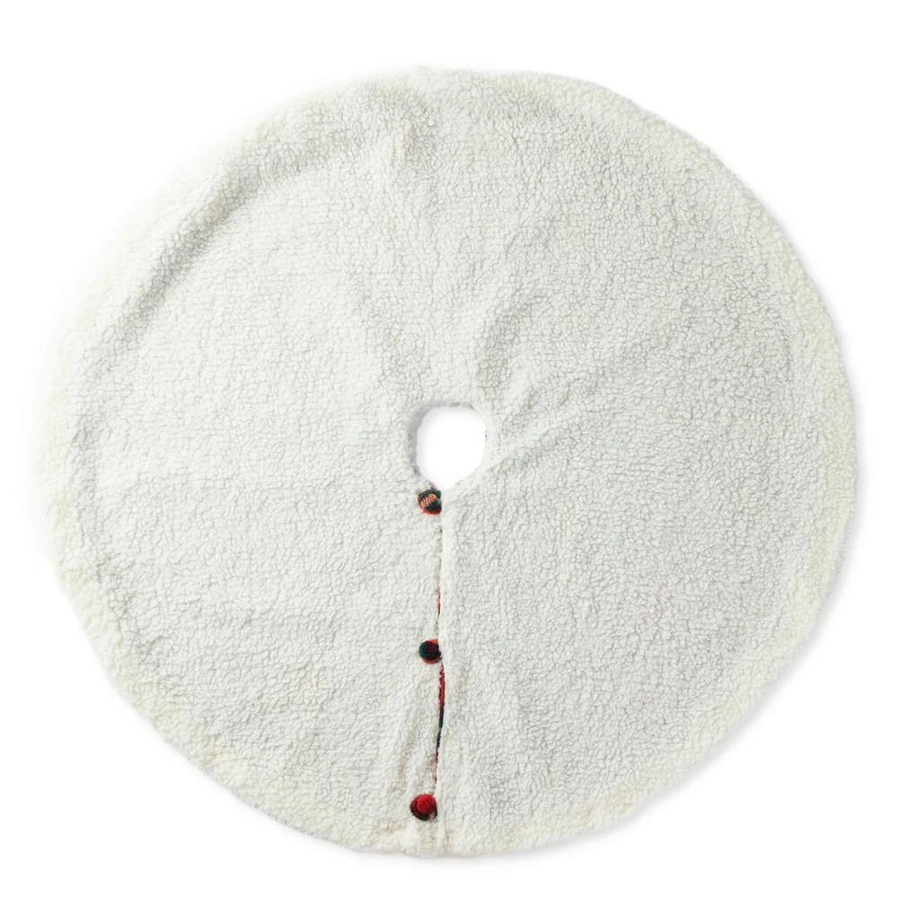 48 In. D Red And Black Plaid Reversible Sherpa/Flannel Christmas Tree Skirt 9 48 In. D Red And Black Plaid Reversible Sherpa/Flannel Christmas Tree Skirt - Image 9