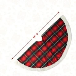 48 In. D Red And Black Plaid Reversible Sherpa/Flannel Christmas Tree Skirt 16 48 In. D Red And Black Plaid Reversible Sherpa/Flannel Christmas Tree Skirt -Northlight Shop glitzhome christmas tree skirts 2020100011 fa 1000
