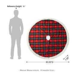 60 In. D Oversized Red And Black Plaid Reversible Sherpa/Flannel Christmas Tree Skirt 13 60 In. D Oversized Red And Black Plaid Reversible Sherpa/Flannel Christmas Tree Skirt -Northlight Shop glitzhome christmas tree skirts 2020100012 4f 1000