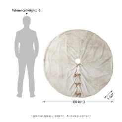 60 In. D Oversized Milk Coffee Brown Reversible Faux Rabbit Fur/Korean Fleece Christmas Tree Skirt -Northlight Shop glitzhome christmas tree skirts 2020100013 c3 1000