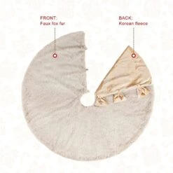 48 In. D Reversible Faux Fox Fur/Korean Fleece Christmas Tree Skirt 13 48 In. D Reversible Faux Fox Fur/Korean Fleece Christmas Tree Skirt -Northlight Shop glitzhome christmas tree skirts 2020100016 1f 1000