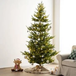 48 In. D Reversible Faux Fox Fur/Korean Fleece Christmas Tree Skirt 17 48 In. D Reversible Faux Fox Fur/Korean Fleece Christmas Tree Skirt -Northlight Shop glitzhome christmas tree skirts 2020100016 31 1000