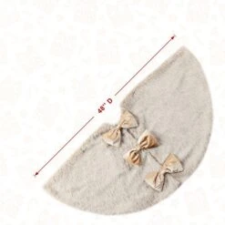 48 In. D Reversible Faux Fox Fur/Korean Fleece Christmas Tree Skirt 14 48 In. D Reversible Faux Fox Fur/Korean Fleece Christmas Tree Skirt -Northlight Shop glitzhome christmas tree skirts 2020100016 44 1000