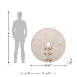 48 In. D Reversible Faux Fox Fur/Korean Fleece Christmas Tree Skirt 11 48 In. D Reversible Faux Fox Fur/Korean Fleece Christmas Tree Skirt -Northlight Shop glitzhome christmas tree skirts 2020100016 c3 1000