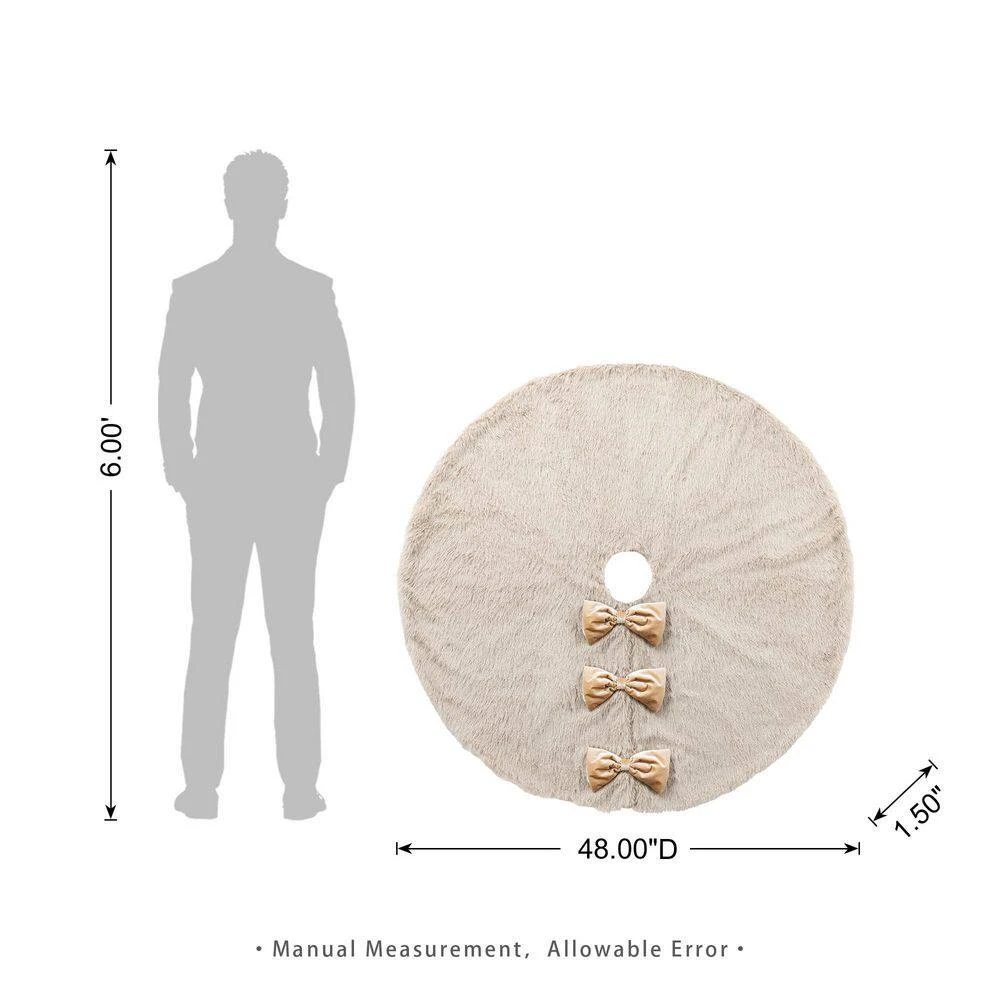 48 In. D Reversible Faux Fox Fur/Korean Fleece Christmas Tree Skirt 3 48 In. D Reversible Faux Fox Fur/Korean Fleece Christmas Tree Skirt - Image 3