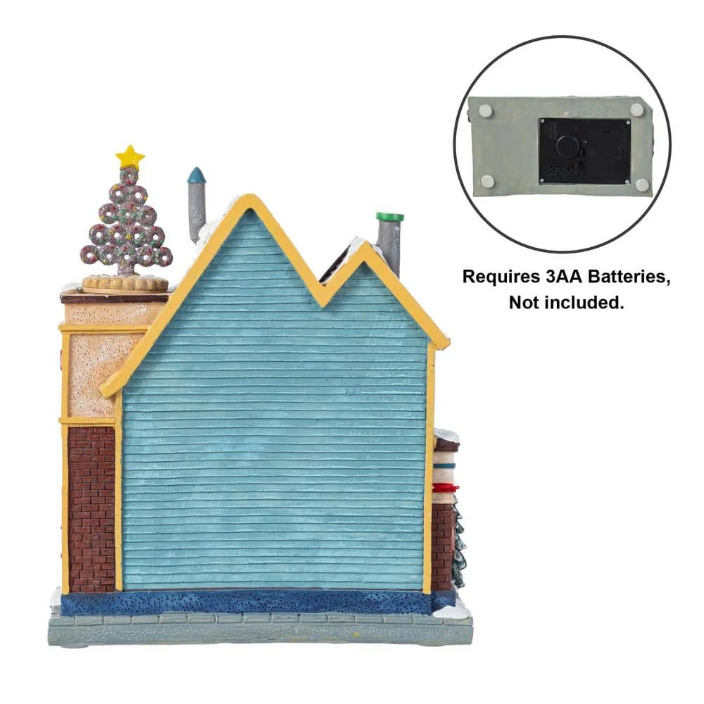 10.25 In. Lighted Donuts And Coffee Shop Resin Christmas Village With Movement And Music 3 10.25 In. Lighted Donuts And Coffee Shop Resin Christmas Village With Movement And Music - Image 3