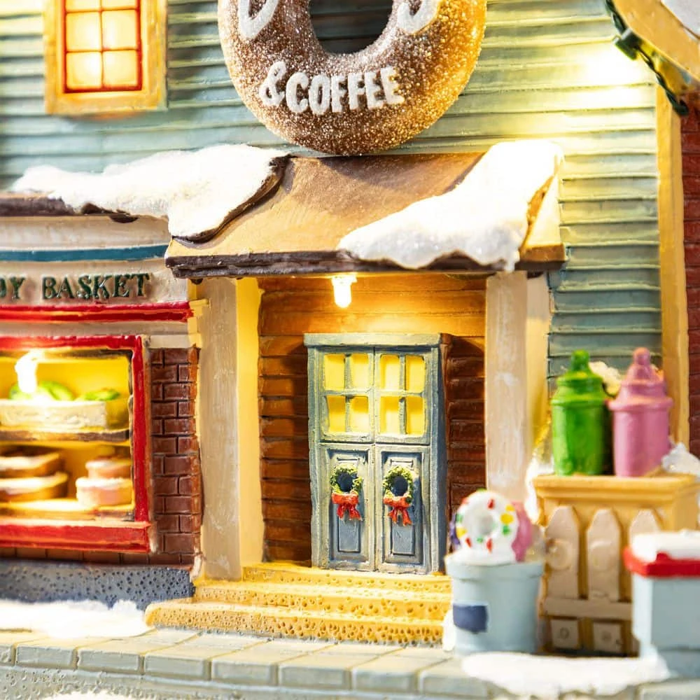 10.25 In. Lighted Donuts And Coffee Shop Resin Christmas Village With Movement And Music 9 10.25 In. Lighted Donuts And Coffee Shop Resin Christmas Village With Movement And Music - Image 9