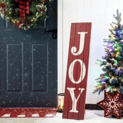 42 In. H Joy Christmas Wooden Porch Sign